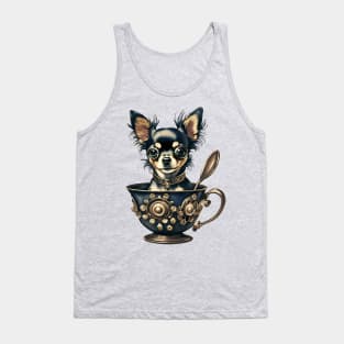 Steampunk Chihuahua in a tea cup Tank Top